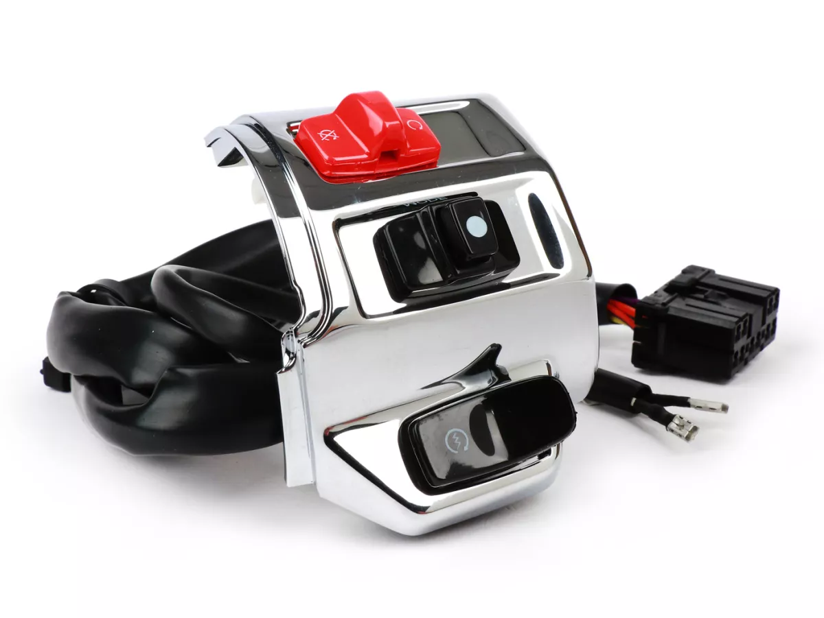 Switch unit, chrome, right -PIAGGIO- Vespa Primavera 125 (ZAPMD1100), Vespa Primavera 150 (ZAPMD120), Vespa Sprint 125 (ZAPMD1101)