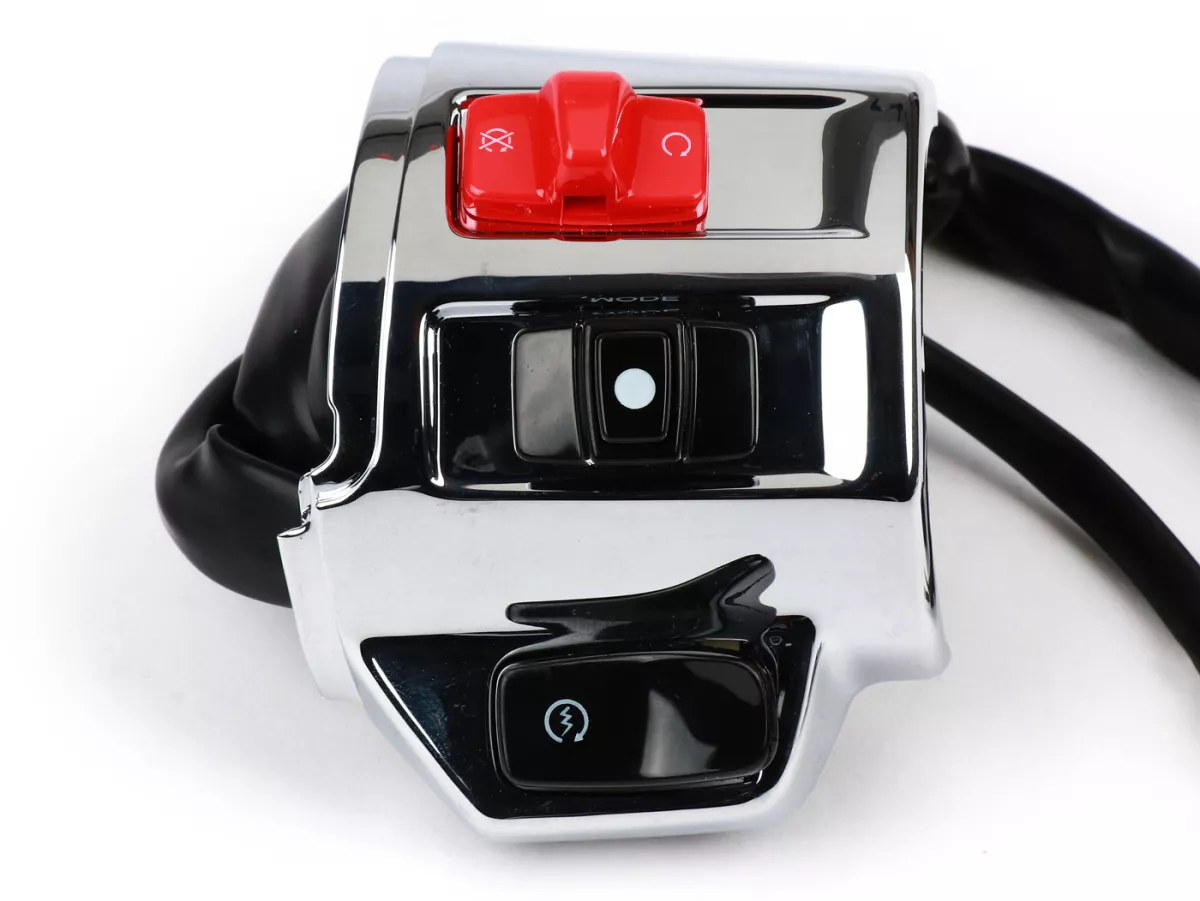Switch unit, chrome, right -PIAGGIO- Vespa Primavera 125 (ZAPMD1100), Vespa Primavera 150 (ZAPMD120), Vespa Sprint 125 (ZAPMD1101)