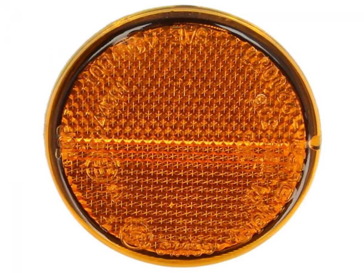 Réflecteur, orange, rond -PIAGGIO- Vespa Primavera 125 (ZAPM81100, ZAPM81101, ZAPMA1100, ZAPMA1101, ZAPMD1100), Vespa Primavera 150 (ZAPMA1200, ZAPM81200, ZAPM81201, ZAPMA1201, ZAPMD120), Vespa Primavera 50 (ZAPC53200, ZAPC53100, ZAPC53300, ZAPC53302, ZAP