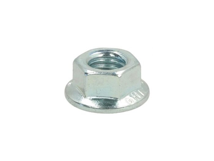 Moer met flens -DIN 6923- M8 x 1,25 (gebruikt als moer voor cilinderkop) Vespa GT 250 (ZAPM45102), Vespa GT L 125 (ZAPM31100, ZAPM31101), Vespa GT L 200 (ZAPM31200), Vespa GTS 125 (ZAPM31300, ZAPMA3100, ZAPMA3200, ZAPMA3700, ZAPMD3200), Vespa GTS 1