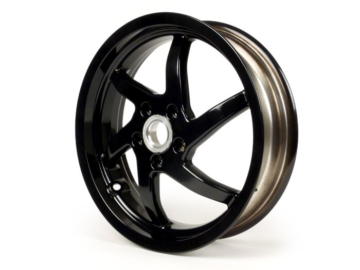 Jante -PIAGGIO 3.50-13 pouces, frein à disque - 6 rayons - GILERA Runner VX,VXR 125/200 4T (ar.), Vespa GTS, GTS Super, GTV, GT 60, GT, GT L 125-300cc - noir