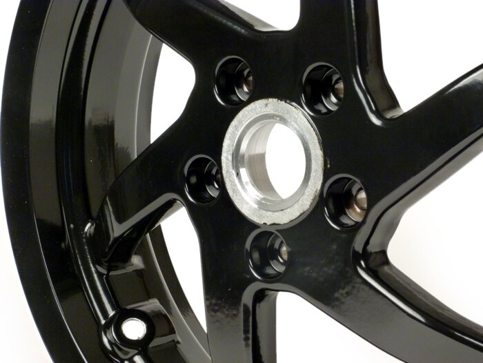 Jante -PIAGGIO 3.50-13 pouces, frein à disque - 6 rayons - GILERA Runner VX,VXR 125/200 4T (ar.), Vespa GTS, GTS Super, GTV, GT 60, GT, GT L 125-300cc - noir