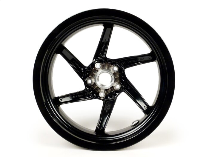 Jante -PIAGGIO 3.50-13 pouces, frein à disque - 6 rayons - GILERA Runner VX,VXR 125/200 4T (ar.), Vespa GTS, GTS Super, GTV, GT 60, GT, GT L 125-300cc - noir