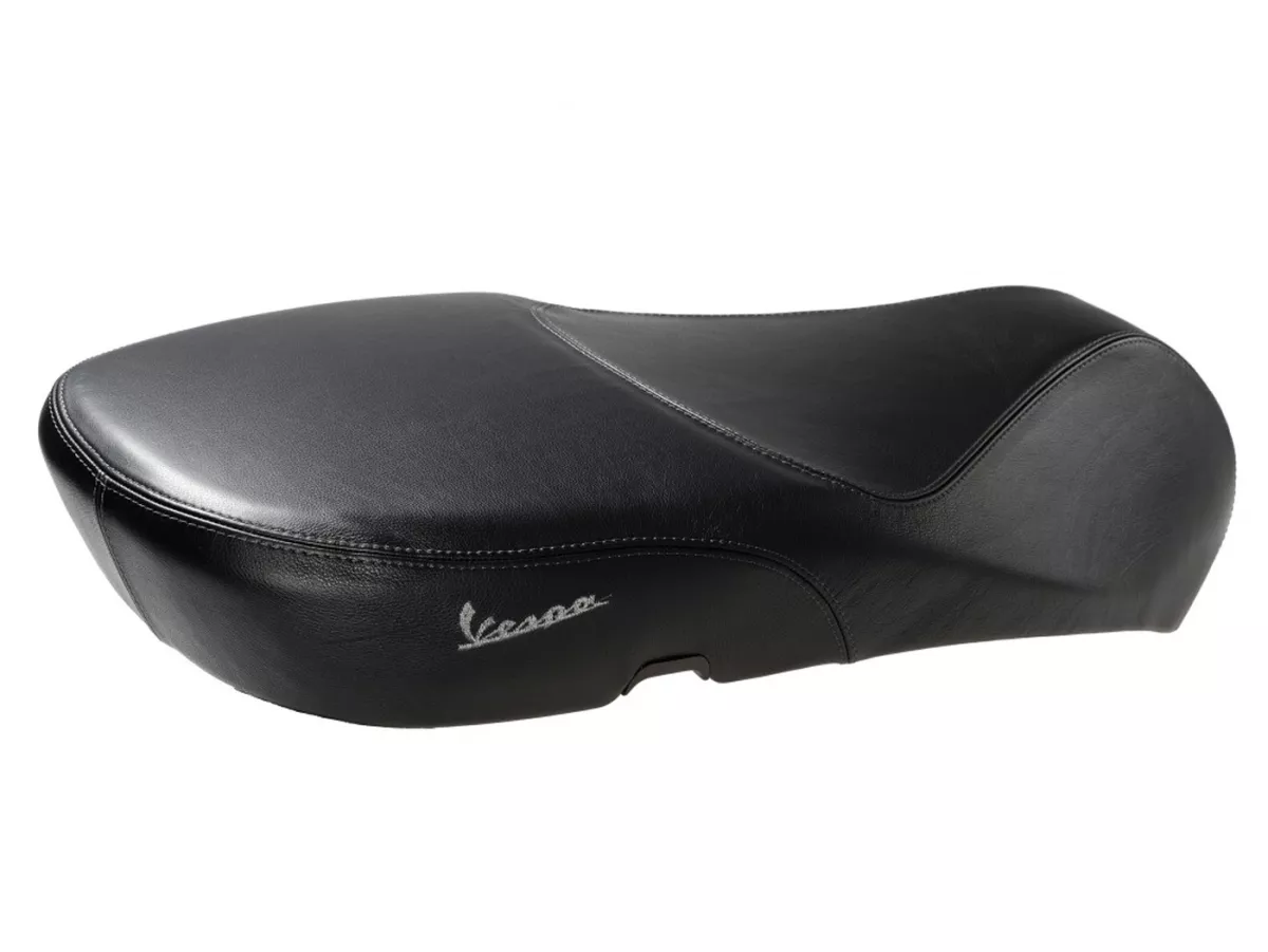 Banco de asiento -PIAGGIO doble banco de asiento de cuero, negro- Vespa Primavera 125 (ZAPM81100, ZAPM81101, ZAPMA1100, RP8M82500, RP8M82821, RP8M82100, RP8M82310, ZAPMA1101, ZAPMD1100), Vespa Primavera 150 (ZAPM81200, ZAPMA1200, ZAPM81201, ZAPMA1201, ZAP