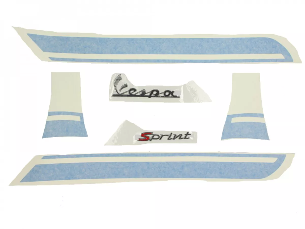 Juego de adhesivos -PIAGGIO Sprint, azul- Vespa Sprint 50, Vespa Sprint 125, Vespa Sprint 150