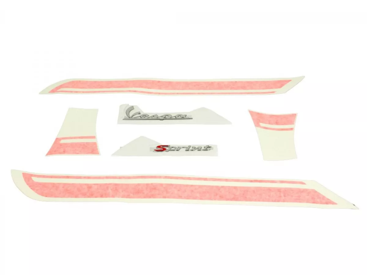 Kit autocollants -PIAGGIO Sprint, rouge- Vespa Sprint 50, Vespa Sprint 125, Vespa Sprint 150