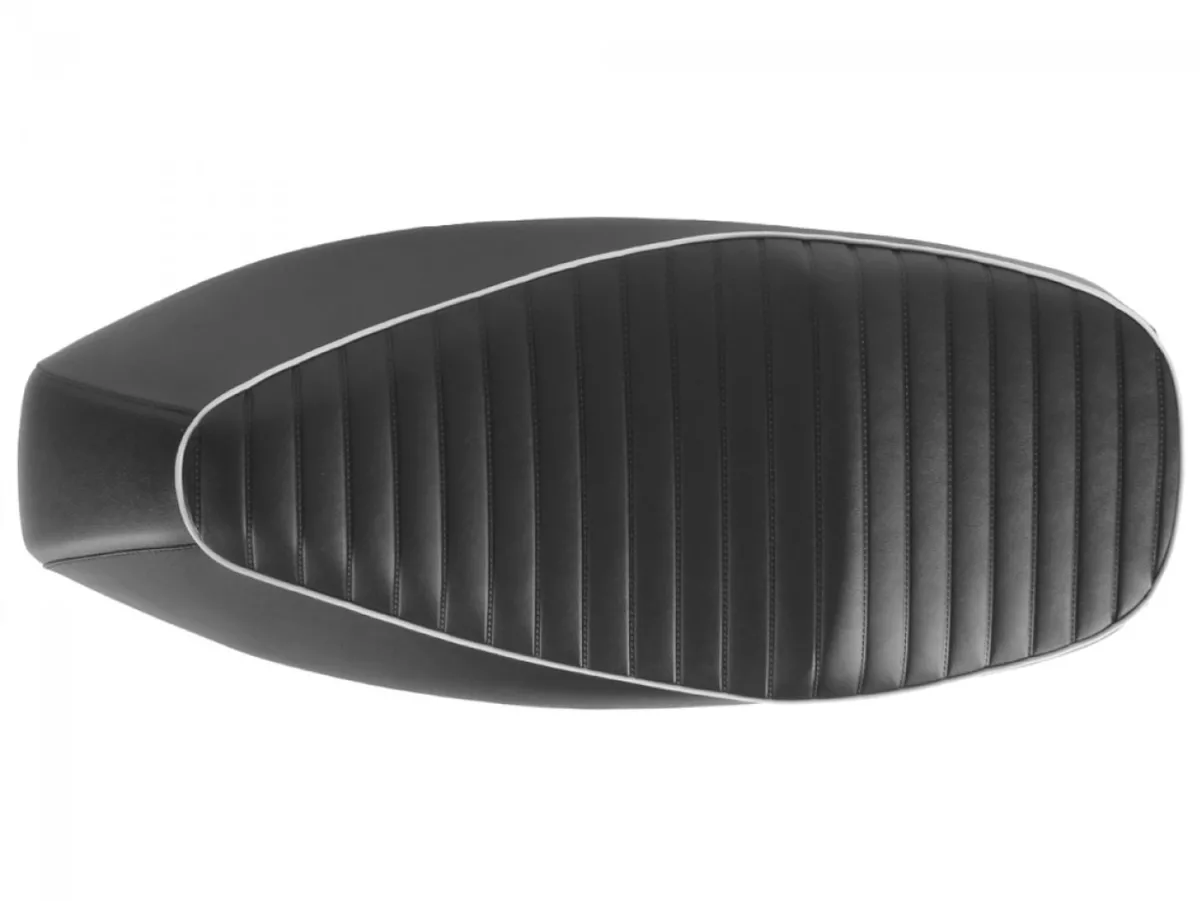 Selle noire, piping grey -PIAGGIO- Vespa GTS 125 (ZAPM313), Vespa GTS 250 (ZAPM451), GTS 125 i.e. Super (ZAPM453), Vespa GTS 300 i.e. Super (ZAPM452) - (-2014)