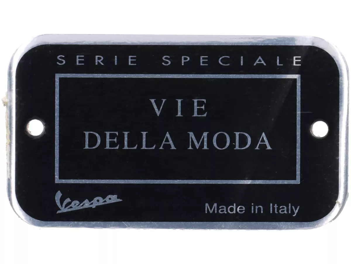 Badge Vie Della Moda -PIAGGIO- Vespa GTV 300, LXV 125