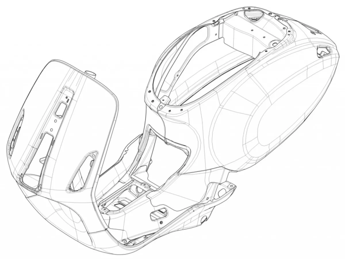 Châssis, pas peint -PIAGGIO- Vespa Primavera 125 (RP8M82100, RP8M82310, RP8M82821, ZAPM81100, ZAPM81101, ZAPMA1100), Vespa Primavera 150 (ZAPM81200, ZAPM81201, ZAPMA1200), Vespa Primavera 50 (ZAPC53100, ZAPC53200, ZAPC53300, ZAPC53302, ZAPCA0100, ZAPCA010
