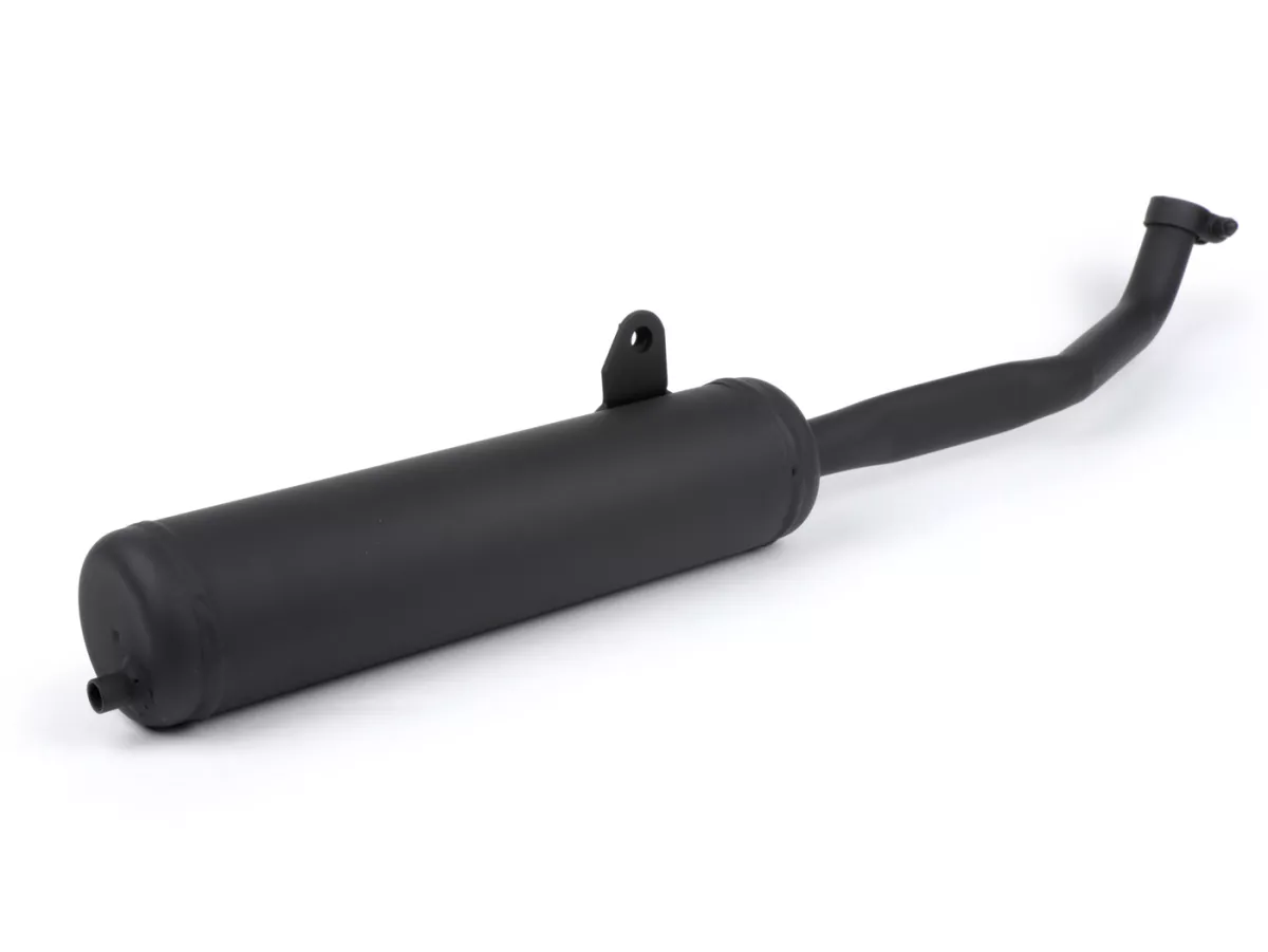 Scarico -PROMA- CityPower 2 -, collettore Ø22mm- Piaggio Ciao, PX, SI, Bravo - Nero (compatibile con cavalletto centrale)
