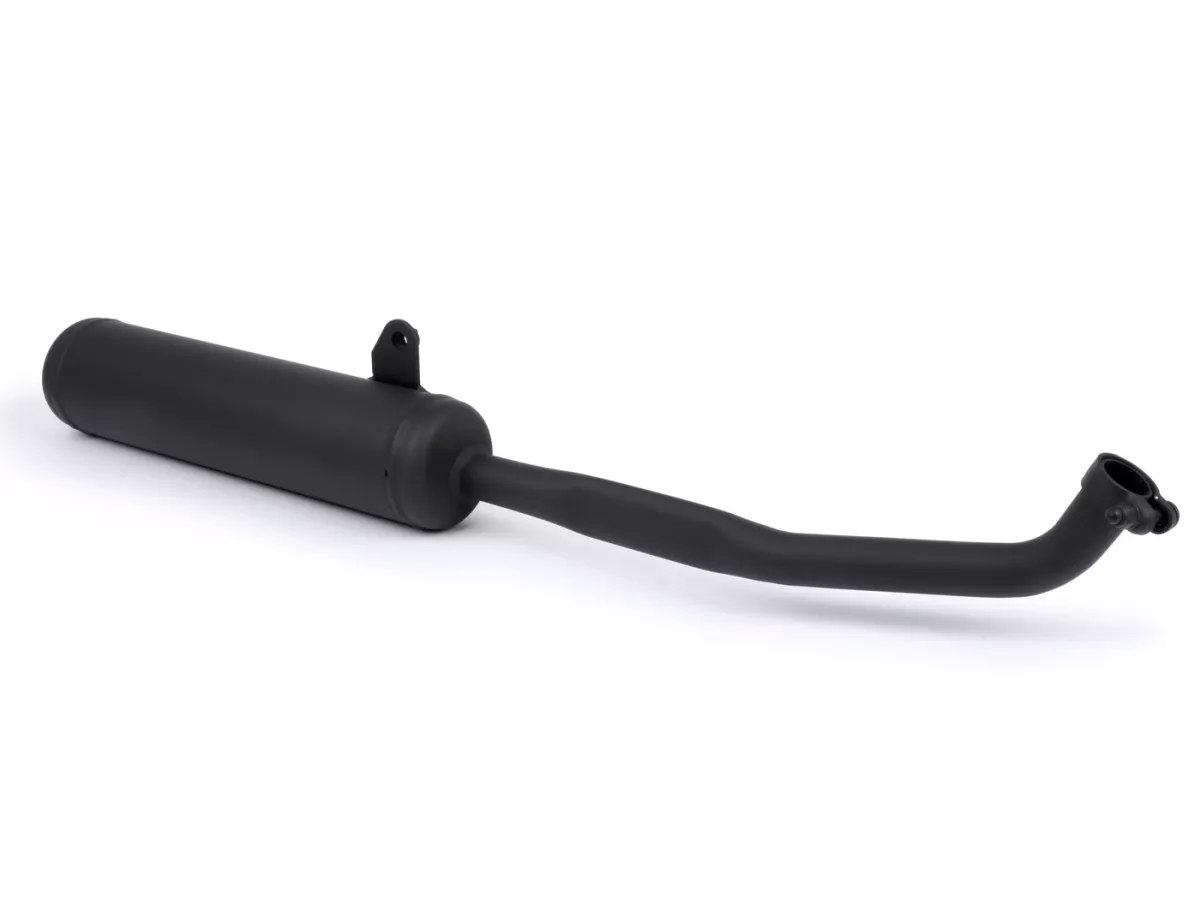 Scarico -PROMA- CityPower 2 -, collettore Ø22mm- Piaggio Ciao, PX, SI, Bravo - Nero (compatibile con cavalletto centrale)