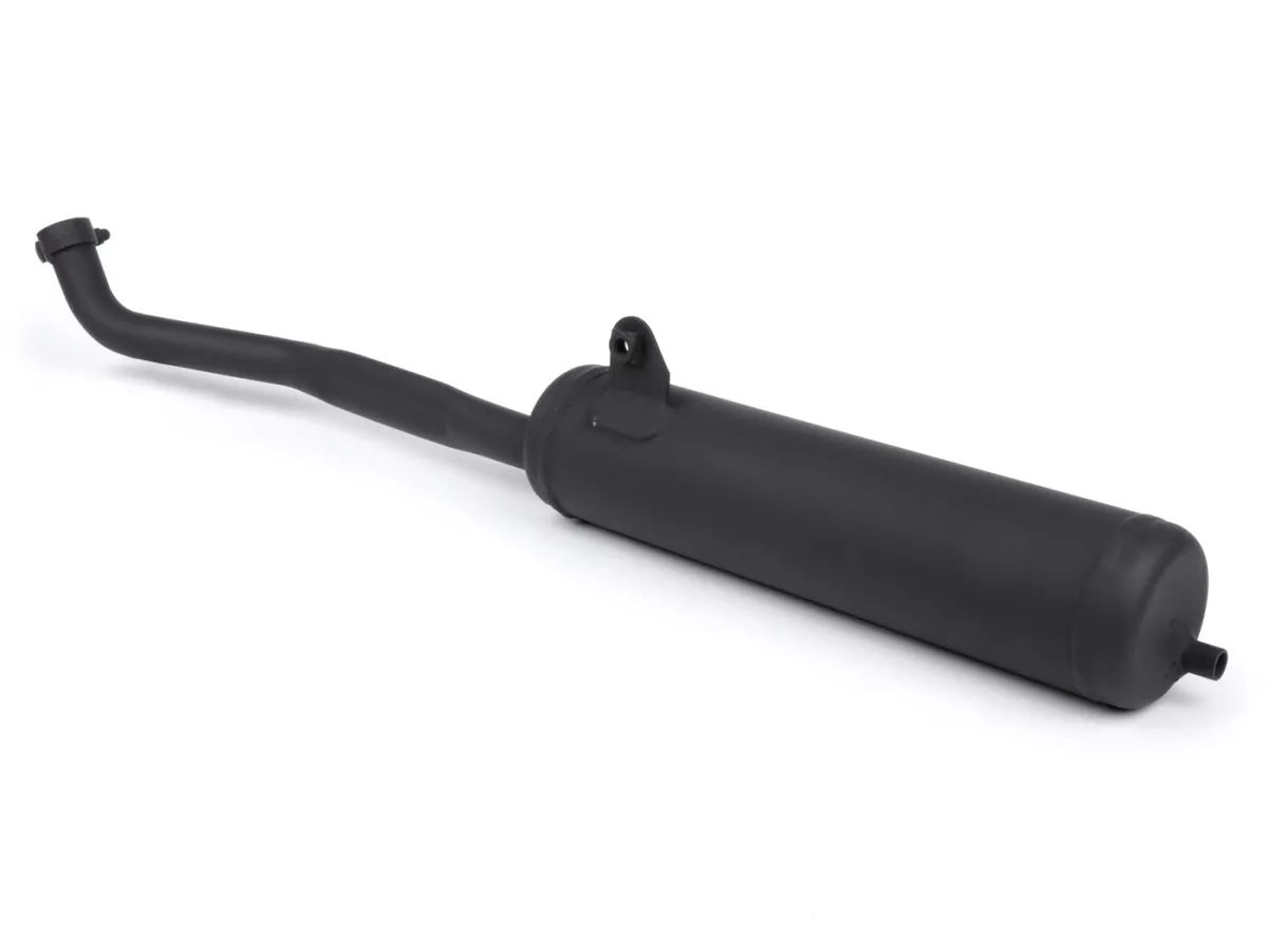 Scarico -PROMA- CityPower 2 -, collettore Ø22mm- Piaggio Ciao, PX, SI, Bravo - Nero (compatibile con cavalletto centrale)