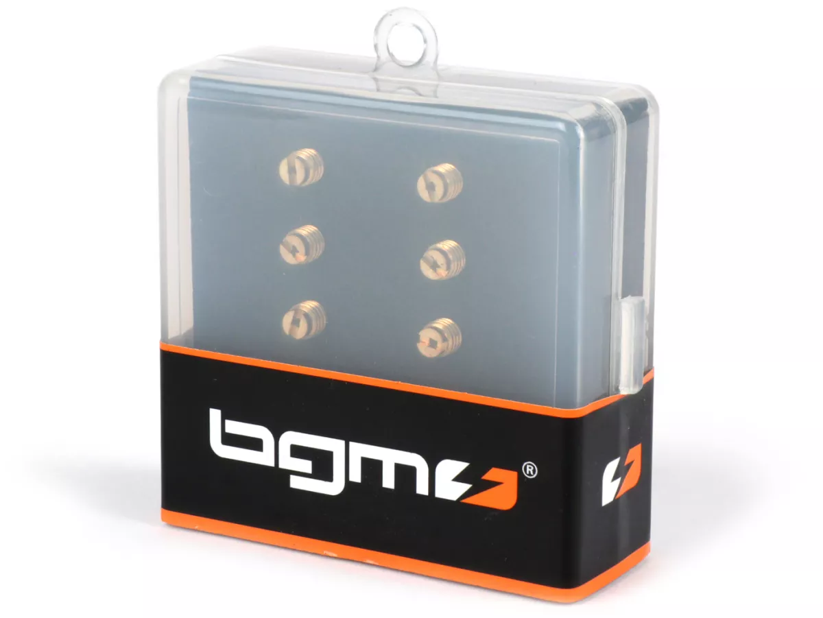 Juego de boquillas auxiliares -BGM PRO para Mikuni (tipo: VM22/210) TM / TMX - (15-0-37-5) - (15-17.5-20-22.5-25-27.5-30-32.5-35-37.5)