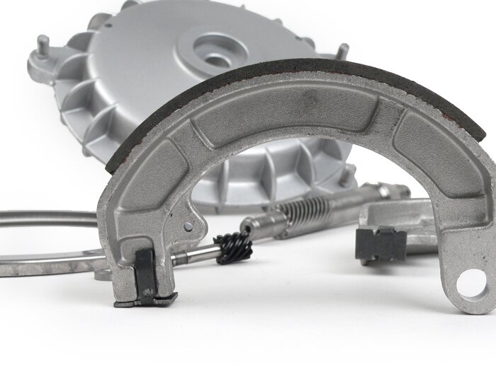 Kit di conversione del tamburo del freno da 8 pollici a 10 pollici anteriore -QUALITÀ OEM- Vespa Wideframe V1, V15, V30, V33, VU, VM, VN, VNA, Hoffmann, VNB, ACMA, Super, VL150, VB150, VBA150, VBB150, P150S