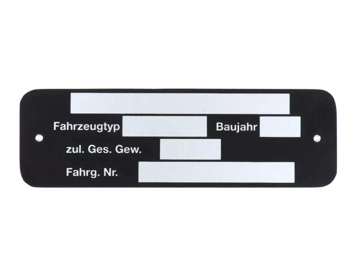 Name plate -OEM QUALITY- Vespa w/o printing / blank (80x25x0,5mm)