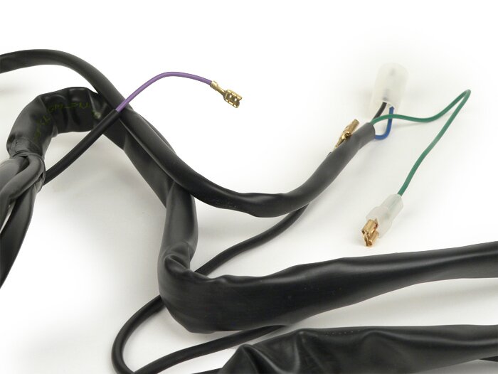 Wiring harness -GRABOR- Vespa PX Lusso (Italia), dengan indikator, tanpa penyearah klakson, tanpa baterai, klakson AC (bel), pelat dasar pengapian dengan 5 kabel