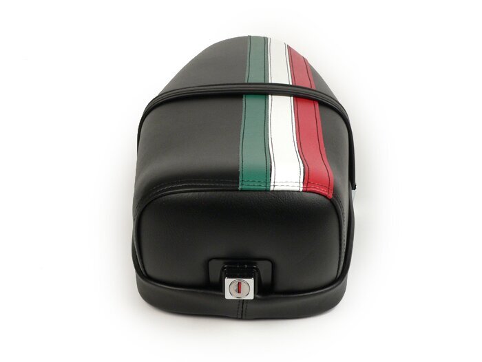 Selle -VESPA ET3 TriColore- V50, PV125, ET3 - avec serrure - noir