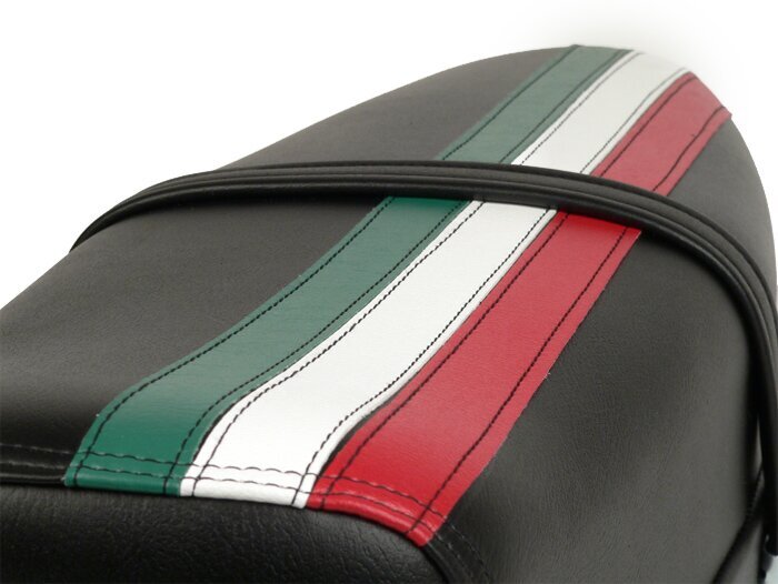 Selle -VESPA ET3 TriColore- V50, PV125, ET3 - avec serrure - noir
