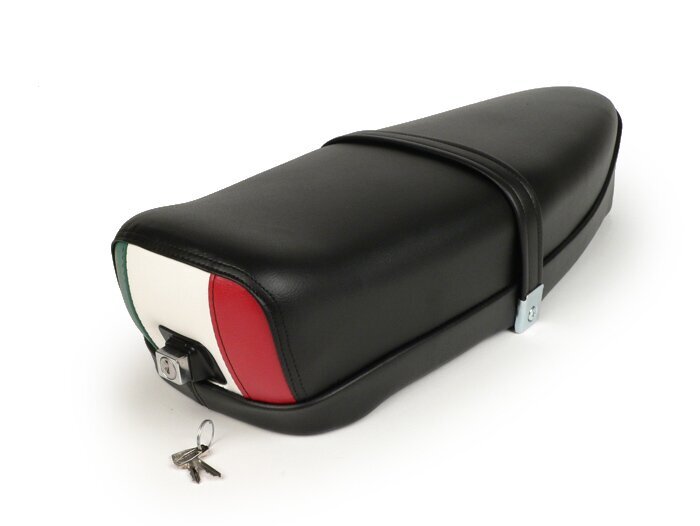 Seat -VESPA ET3 Italia (TriColore)- V50, PV125, ET3 - with lock - black