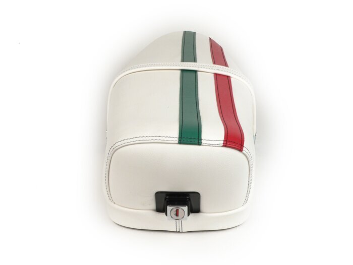 Selle -VESPA ET3 TriColore- V50, PV125, ET3 - avec serrure - blanc