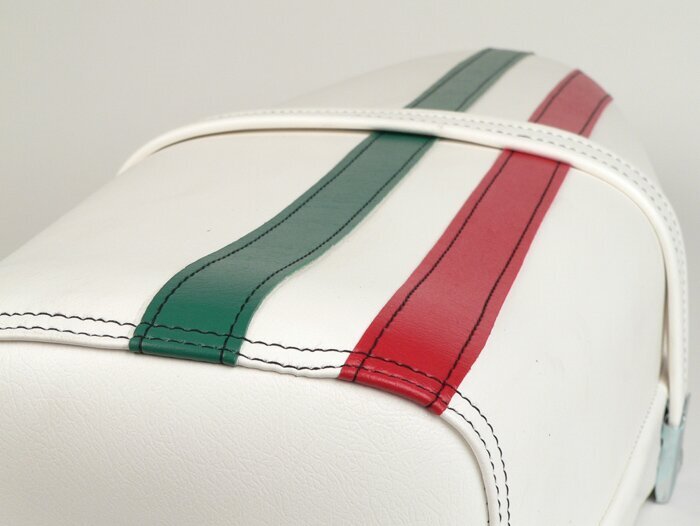 Selle -VESPA ET3 TriColore- V50, PV125, ET3 - avec serrure - blanc