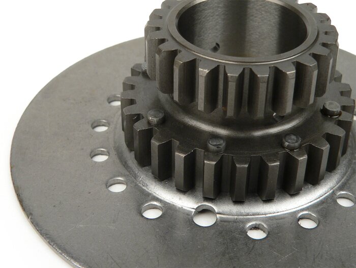Clutch sprocket -DRT Vespa type 7 springs (Rally200, PX200, T5 125cc)- for primary gear Polini 64 tooth (straight) - 22 tooth
