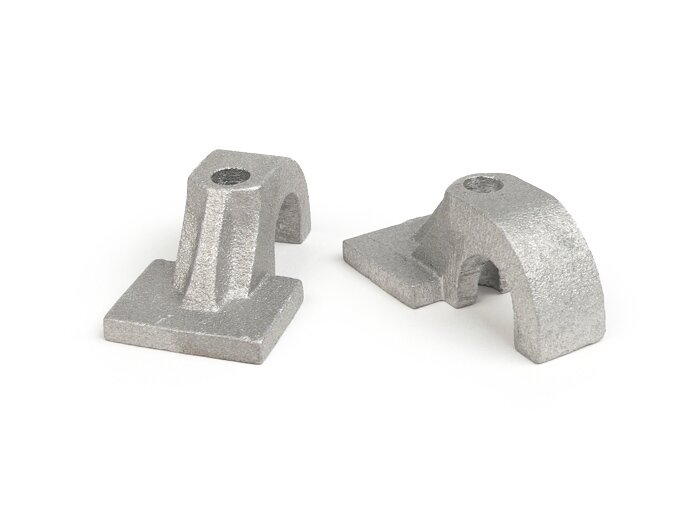 Placas de soporte / placas de retención caballete principal -CALIDAD OEM, Ø=16mm- Vespa (1958-1961) VNA1T (30505-), VNA2T, VBA1T, VNB1T, VNB2T (-9000), VBB1T (-17450), GL150 (VGLA1T -32000), T4 - fundición gris (montaje con un solo orificio)