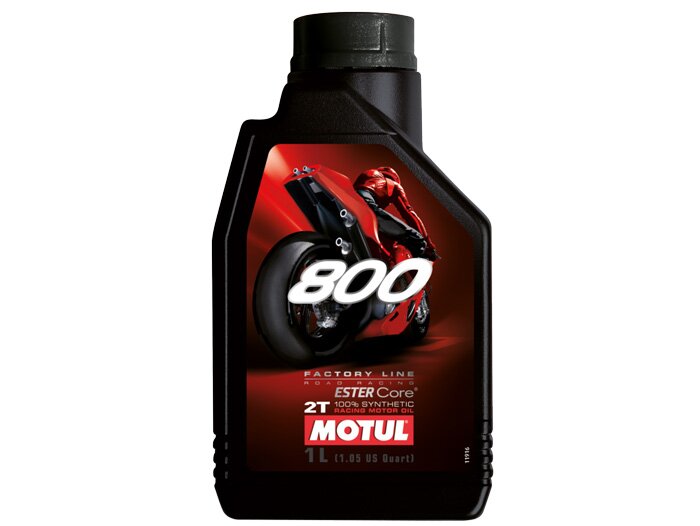 Aceite -MOTUL 800 Road Racing- 2 tiempos totalmente sintético (doble éster) - 1000ml