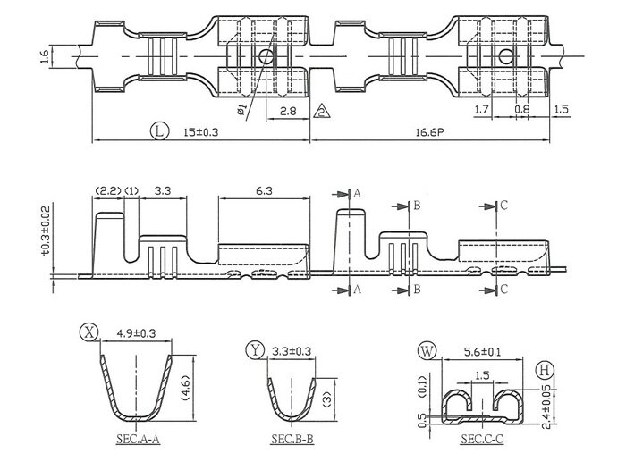 Crimp terminal -female spade connector 4.8mm Ø=0.5-1.0mm²- DIN 46247 - 10 pcs