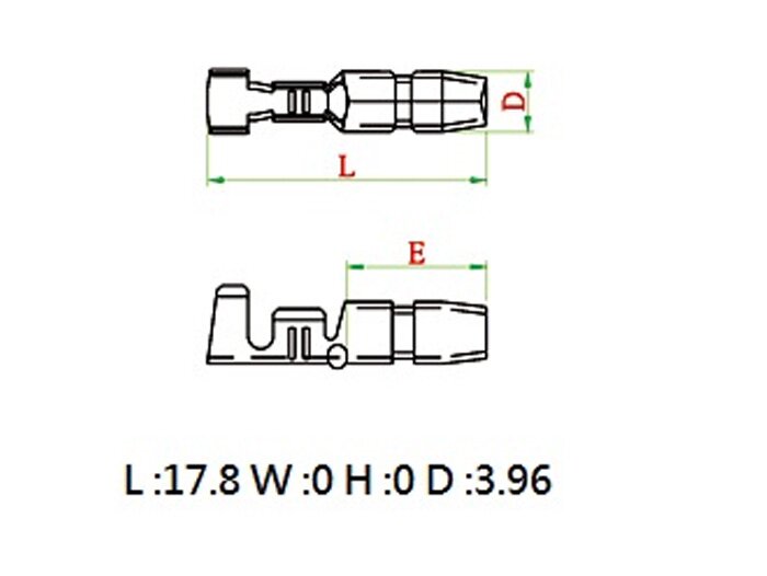 Steker kabel lug-bulat 4mm Ø = 0,5-1,0mm²- 10 pcs.