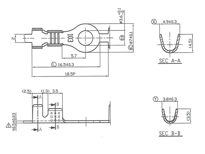 Kabelsko -ringsko 3,5mm Ø=0,5-1,0mm²- 10st.