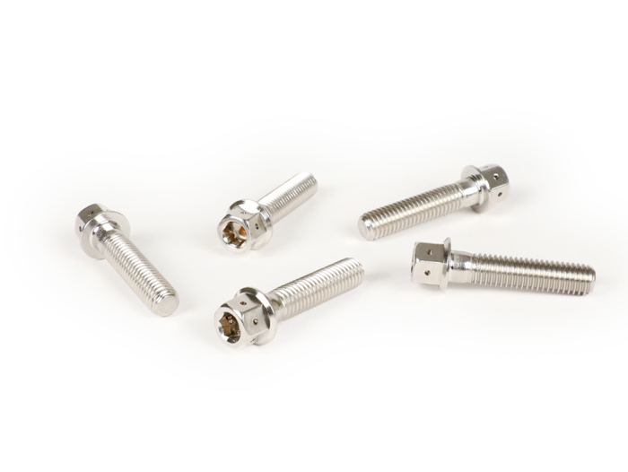 Jeu vis fixation roue -HD CORSE, M8x35mm- Vespa GT, GLT, GTS 125-300, S, LX, LXV, Sprint, Primavera - chromé