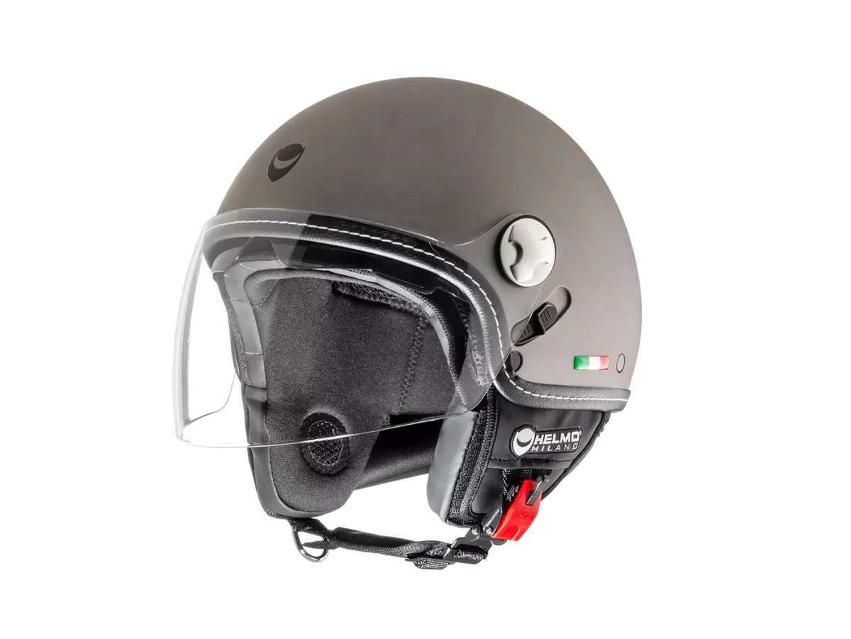 Helm -HELMO MILANO- Demi Jet, Eos, rubber antraciet - M (57cm)