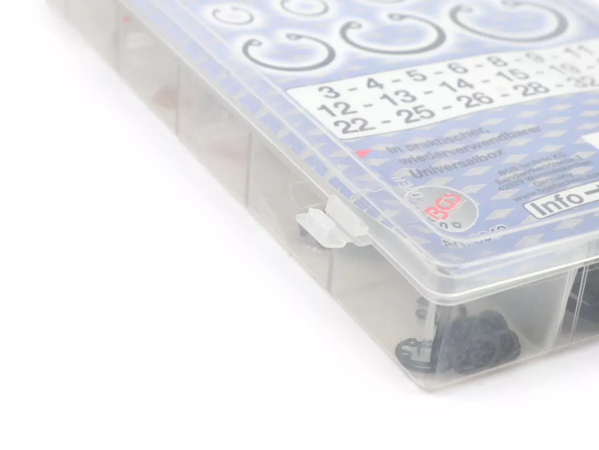 Assortimento di anelli Seeger -HS- foro DIN472, Ø=3-32 mm, 300 pz.