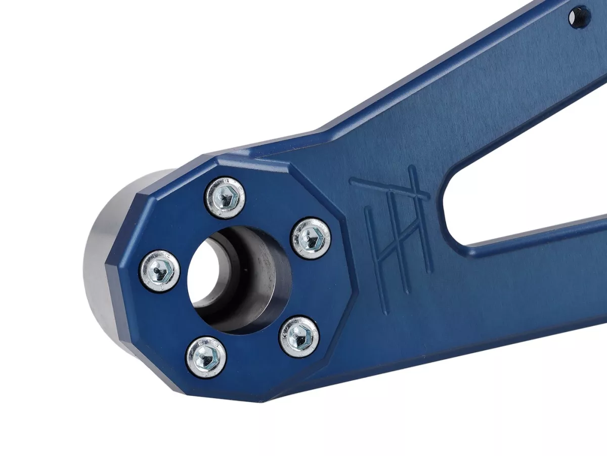 Forcellone -HEIKOTUNING- Brace V1.1 Race - blu - Piaggio 125-180 ccm 2 tempi - Gilera Runner FX/FXR 125-180, Italjet Dragster 125-180, Piaggio SKR125, SKR150, TPH125, Skipper125, Skipper150, Hexagon LX/LXT 125-180 AC/LC
