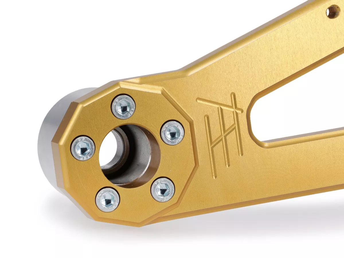 Forcellone -HEIKOTUNING- Brace V1.1 Race - oro - Piaggio 125-180 ccm 2 tempi - Gilera Runner FX/FXR 125-180, Italjet Dragster 125-180, Piaggio SKR125, SKR150, TPH125, Skipper125, Skipper150, Hexagon LX/LXT 125-180 AC/LC
