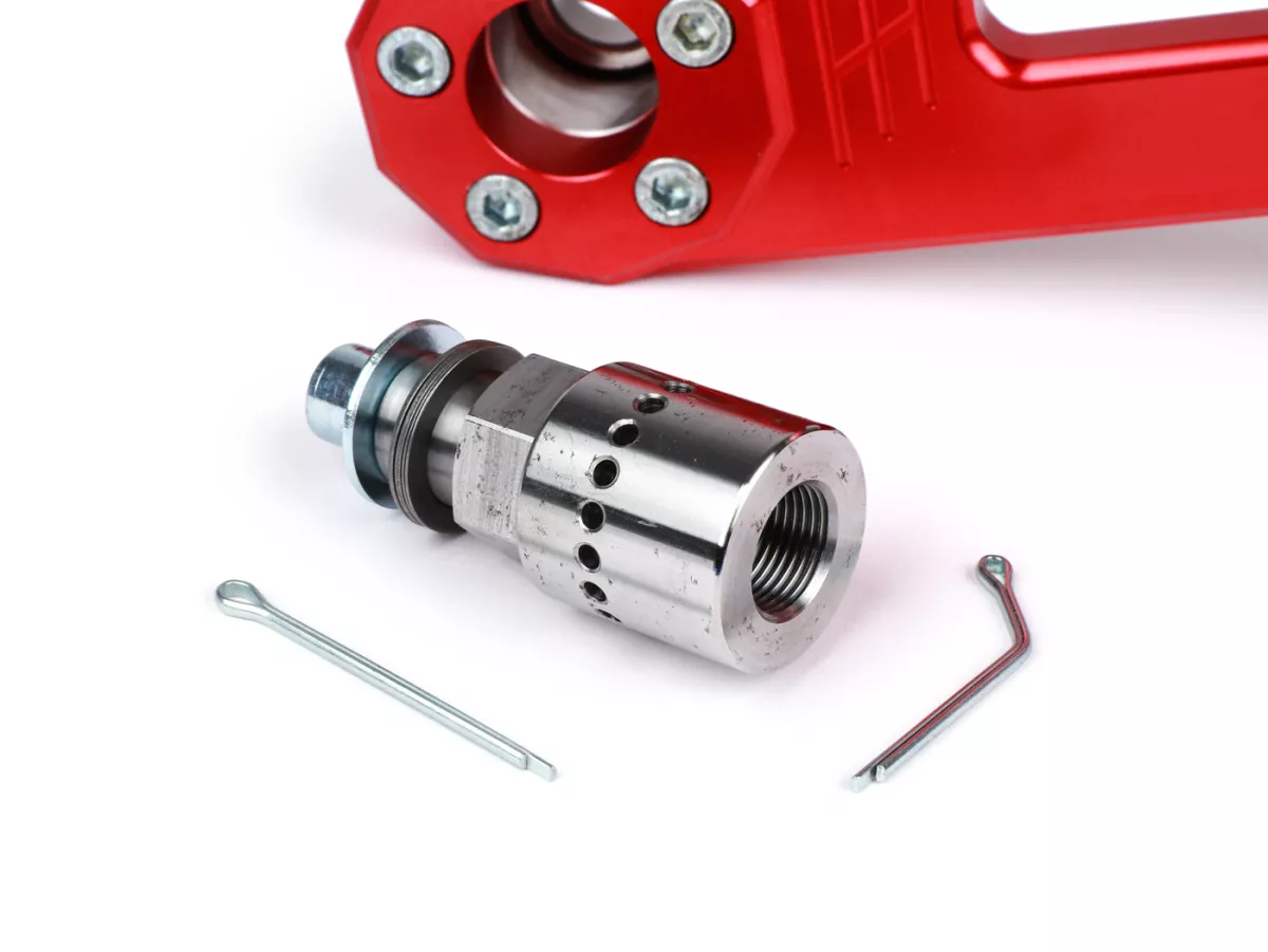 Swingarm -HEIKOTUNING- Brace V1.1 Race - rood - Piaggio 125-180 ccm 2-takt - Gilera Runner FX/FXR 125-180, Italjet Dragster 125-180, Piaggio SKR125, SKR150, TPH125, Skipper125, Skipper150, Hexagon LX/LXT 125-180 AC/LC
