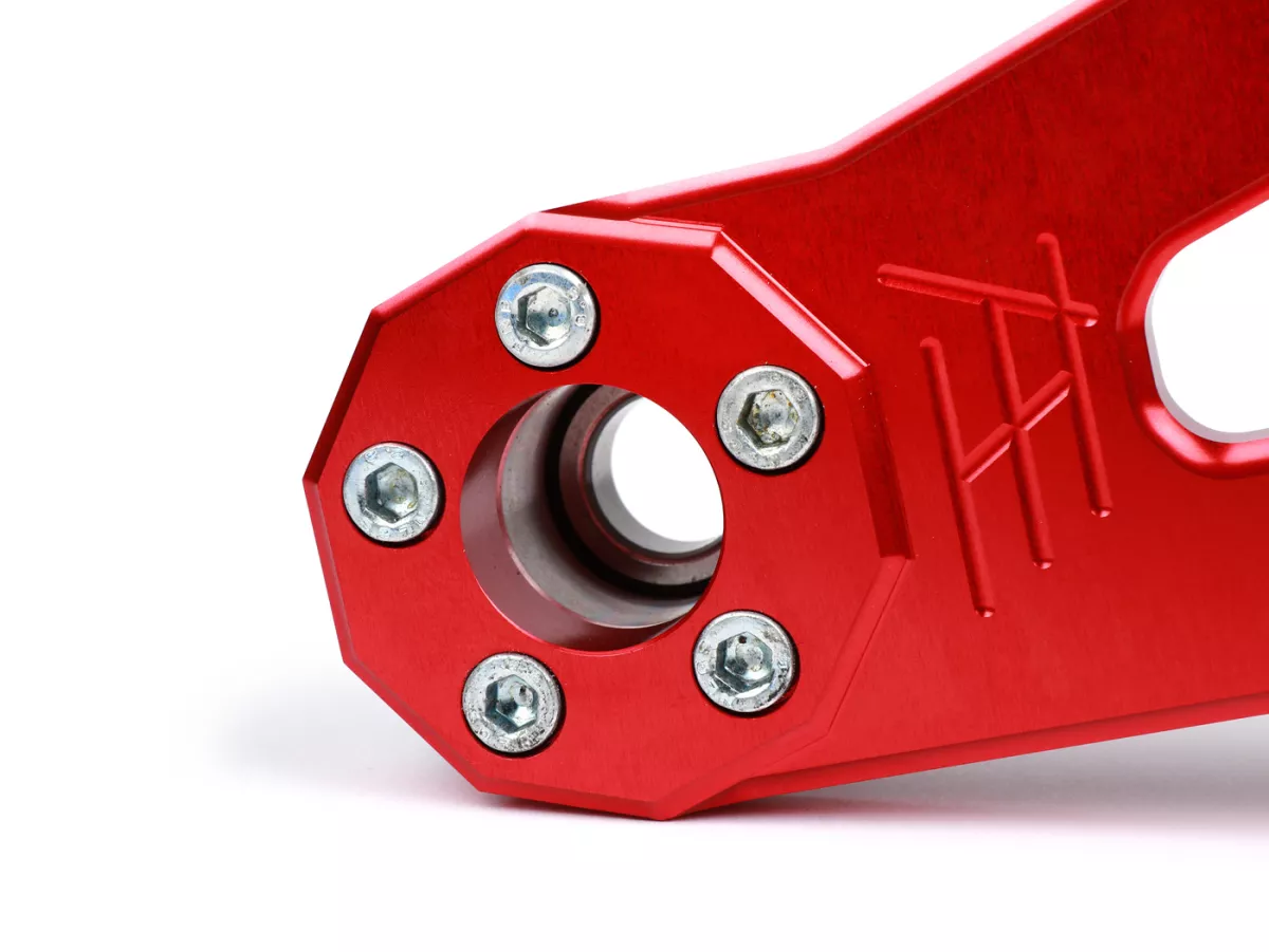 Swingarm -HEIKOTUNING- Brace V1.1 Race - rood - Piaggio 125-180 ccm 2-takt - Gilera Runner FX/FXR 125-180, Italjet Dragster 125-180, Piaggio SKR125, SKR150, TPH125, Skipper125, Skipper150, Hexagon LX/LXT 125-180 AC/LC