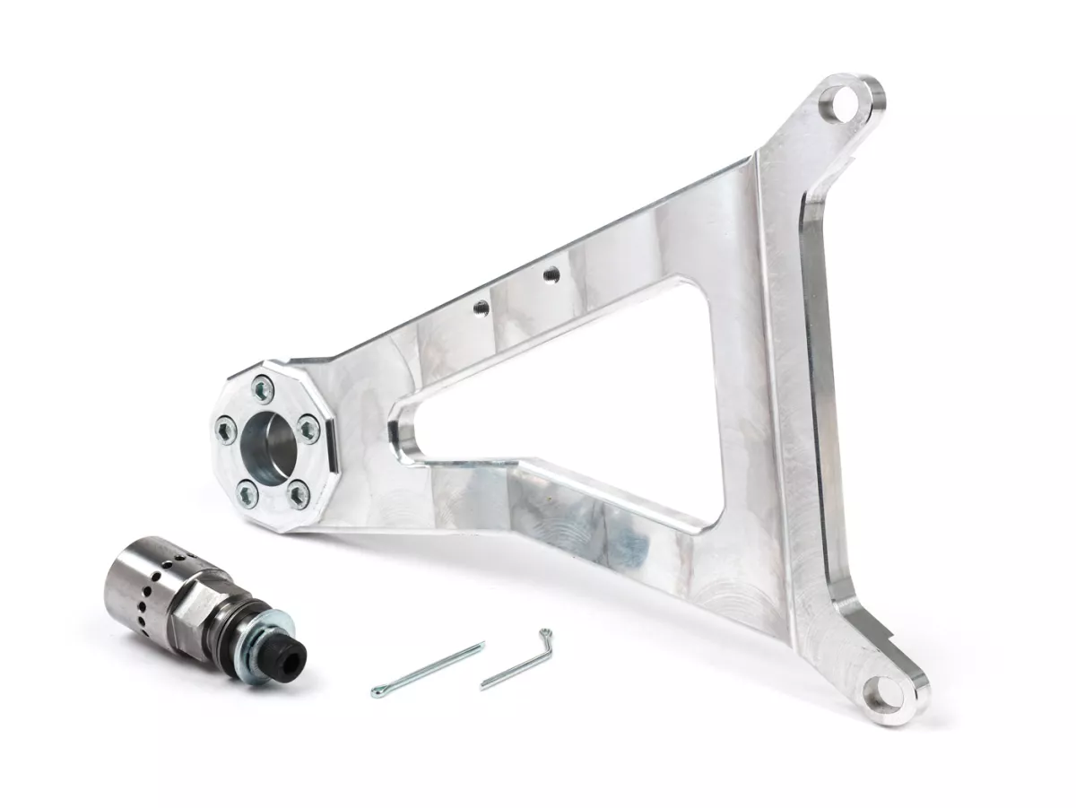Swingarm -HEIKOTUNING- Brace V1.1 Race - zilver - Piaggio 125-180 ccm 2-takt - Gilera Runner FX/FXR 125-180, Italjet Dragster 125-180, Piaggio SKR125, SKR150, TPH125, Skipper125, Skipper150, Hexagon LX/LXT 125-180 AC/LC