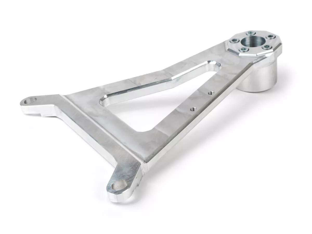 Swingarm -HEIKOTUNING- Brace V1.1 Race - zilver - Piaggio 125-180 ccm 2-takt - Gilera Runner FX/FXR 125-180, Italjet Dragster 125-180, Piaggio SKR125, SKR150, TPH125, Skipper125, Skipper150, Hexagon LX/LXT 125-180 AC/LC