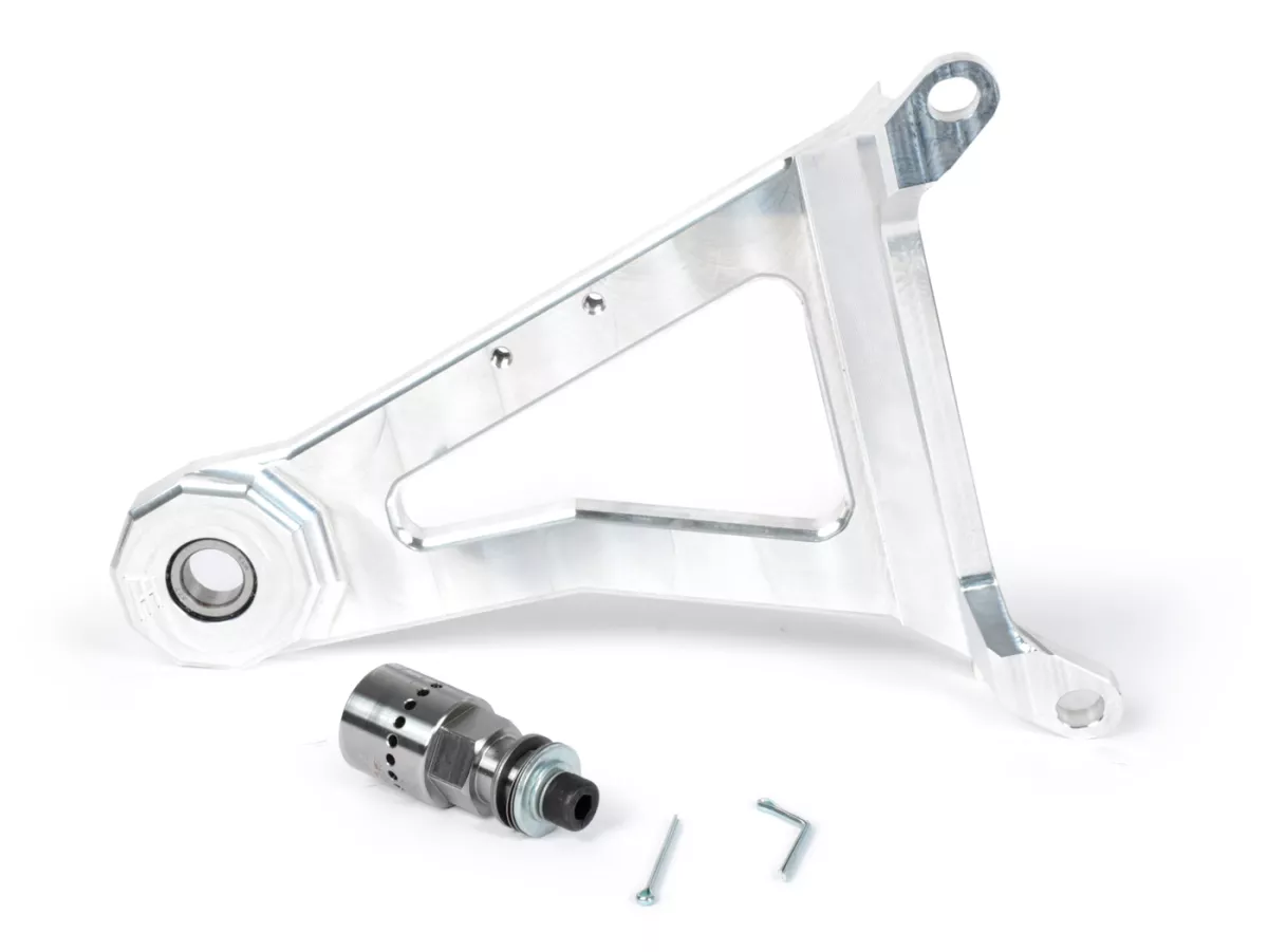Swing arm brace -HEIKOTUNING- Brace V2 - silver - Piaggio 125-180 cc 2-stroke AC/LC