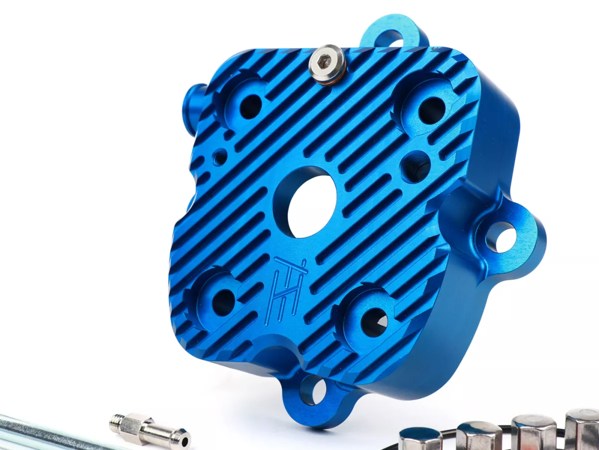 Cylinder head set V2.1 race -HEIKOTUNING- blue - Piaggio 125-180 cc 2-stroke LC