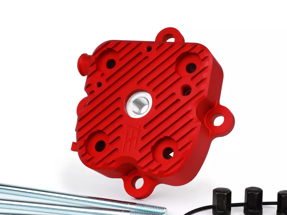 Cylinder head set V2.1 race -HEIKOTUNING- red - Piaggio 125-180 cc 2-stroke LC