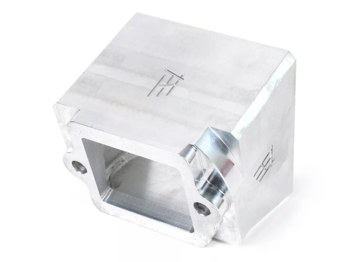 Parte inferior del colector de admisión -HEIKOTUNING- plata - Piaggio 2 tiempos Maxi