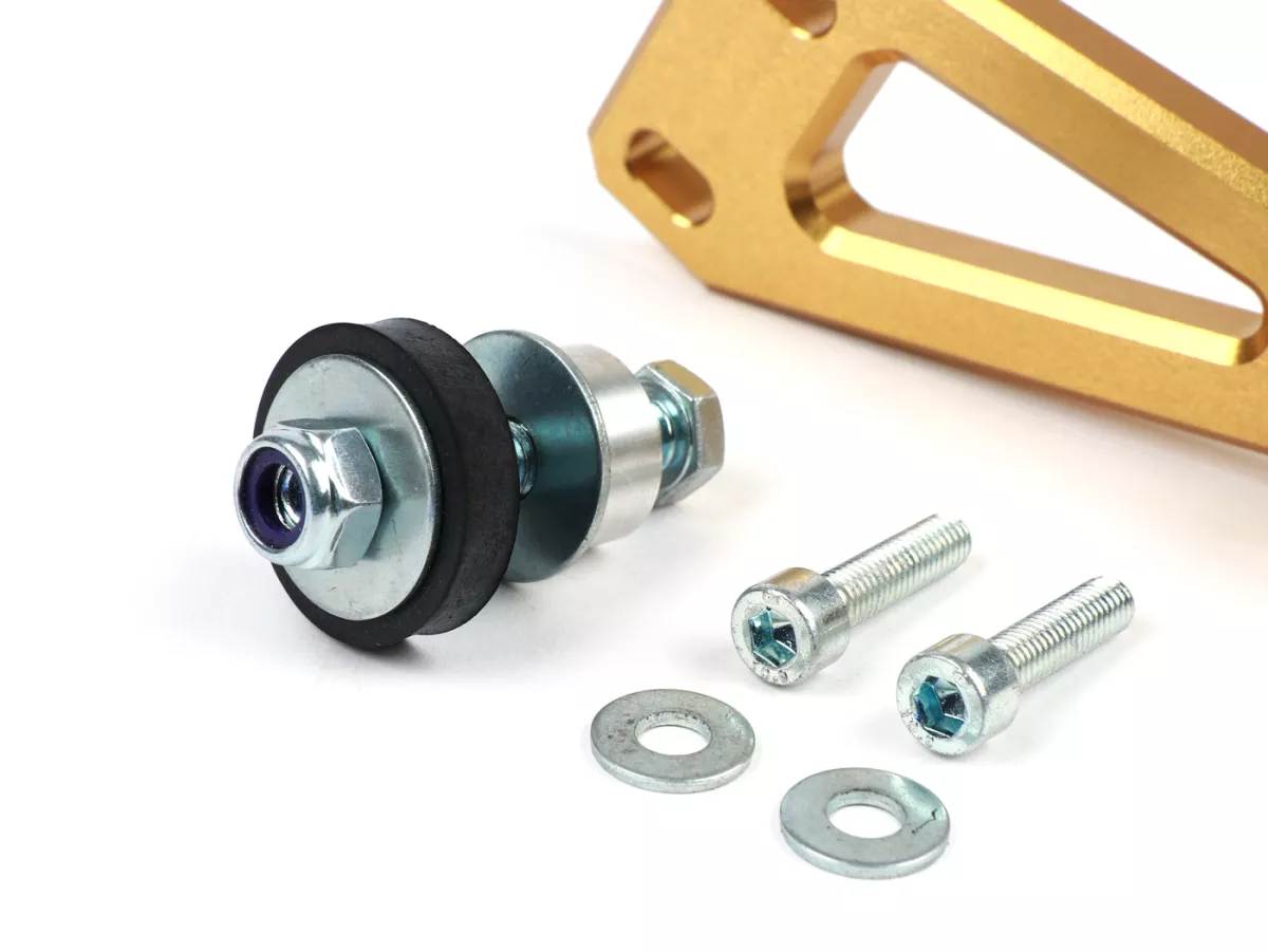 Adaptador PM 59 X -HEIKOTUNING- Brace V1, V2, PM TSAB - oro - Piaggio 125-180 ccm 2 tiempos - Gilera Runner FX/FXR 125-180, Italjet Dragster 125-180, Piaggio SKR125, SKR150, TPH125, Skipper125, Skipper150, Hexagon LX/LXT 125-180 AC/LC