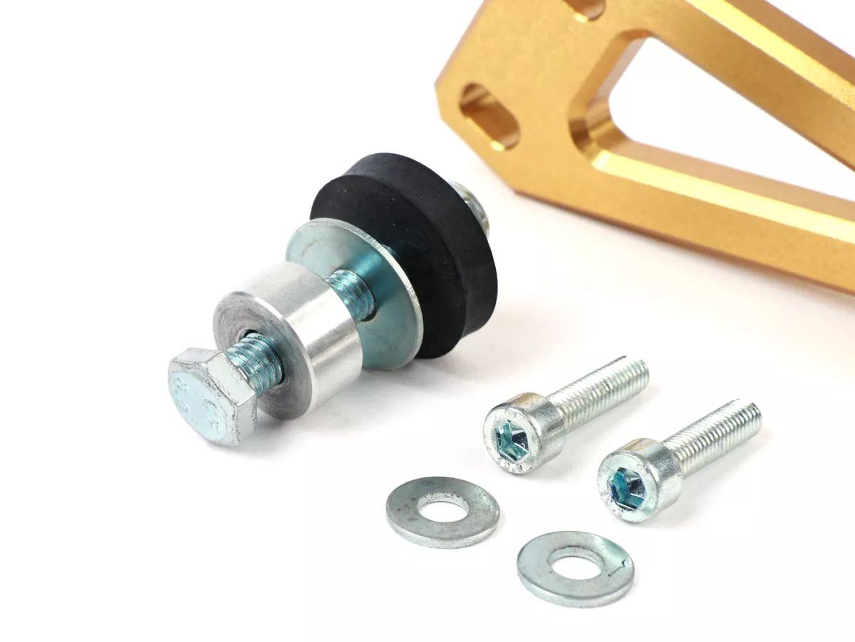 Adaptador PM 59 X -HEIKOTUNING- Brace V1, V2, PM TSAB - oro - Piaggio 125-180 ccm 2 tiempos - Gilera Runner FX/FXR 125-180, Italjet Dragster 125-180, Piaggio SKR125, SKR150, TPH125, Skipper125, Skipper150, Hexagon LX/LXT 125-180 AC/LC