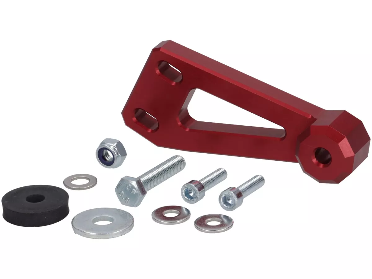 Mounting bracket PM 59 X -HEIKOTUNING- Brace V1, V2, PM TSAB - red - Piaggio 125-180 cc 2-stroke AC/LC
