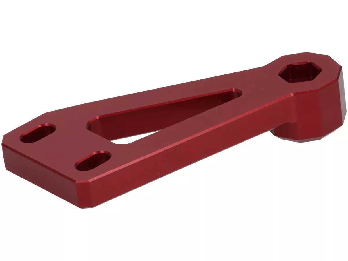 Mounting bracket PM 59 X -HEIKOTUNING- Brace V1, V2, PM TSAB - red - Piaggio 125-180 cc 2-stroke AC/LC