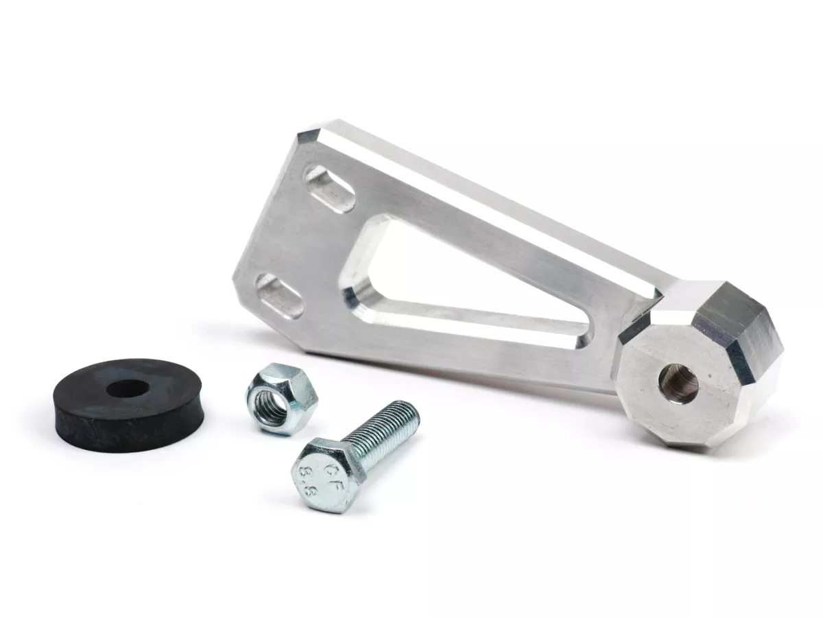 Mounting bracket PM 59 X -HEIKOTUNING- Brace V1, V2, PM TSAB - silver - Piaggio 125-180 cc 2-stroke AC/LC