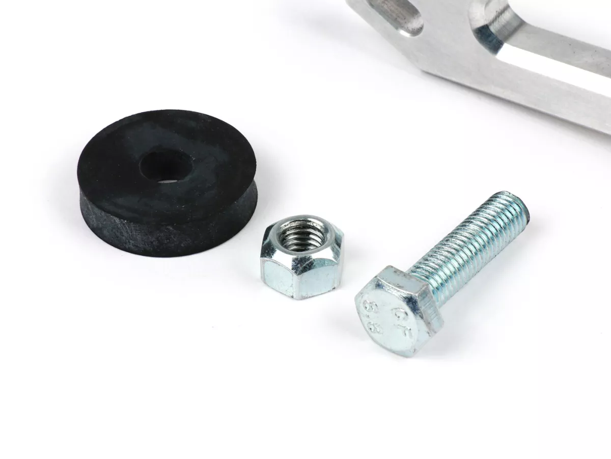Mounting bracket PM 59 X -HEIKOTUNING- Brace V1, V2, PM TSAB - silver - Piaggio 125-180 cc 2-stroke AC/LC